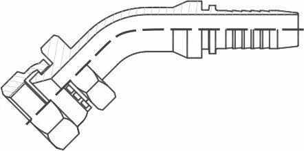Фитинг JIS 45° (Komatsu) ниппель-конус 60°
