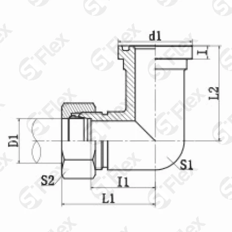 Угловой 90°, SFS—DKO-L/S 24°, проходной (ш-ф)