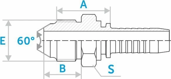 Фитинг JIS (Komatsu) штуцер-конус 60°