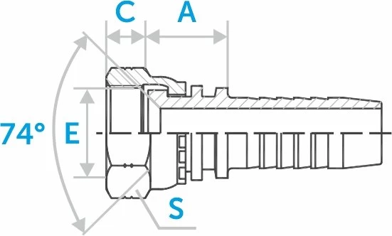 Фитинг JIC 74° Ниппель-конус