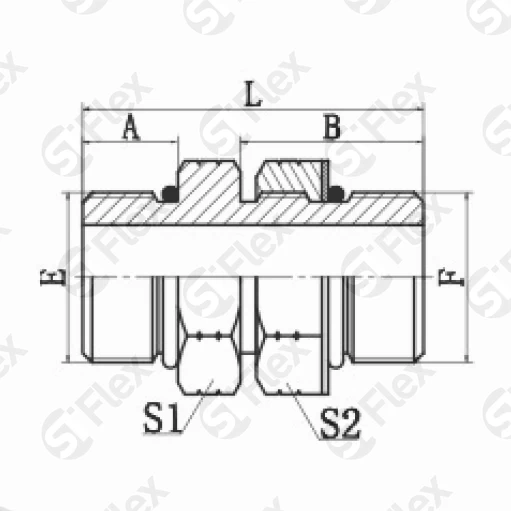 Прямой, Резьба UN (UNF)—Резьба UN (UNF), регулируемый, ввертной (ш.к.-ш.к.)
