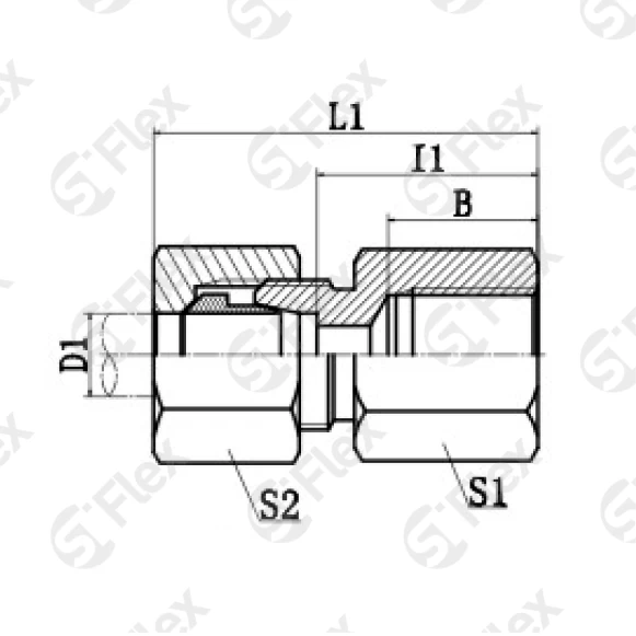 Прямой, DKO-L/S 24°—Резьба G (BSPP), проходной (ш-г)
