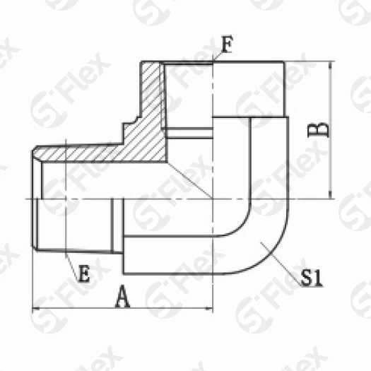 Угловой 90°, BSPT, проходной (ш-г)