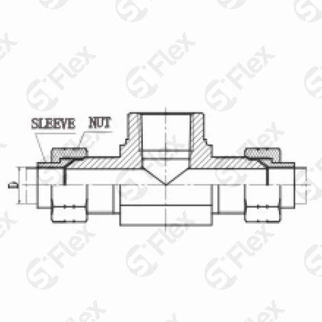 Т-образный, JIC 74°—Резьба Z (NPT), ввертной (ш-г-ш)