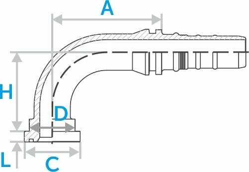 Фланец SF Terex 90° (Interlock)