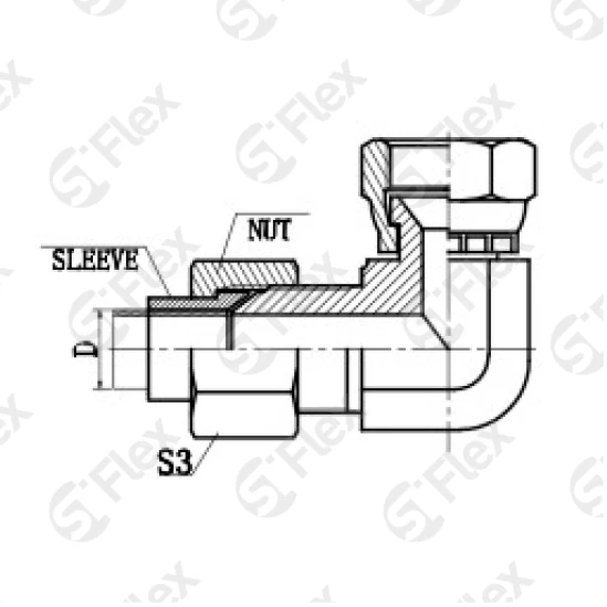 Угловой 90°, DKI 74°, проходной (ш-г)