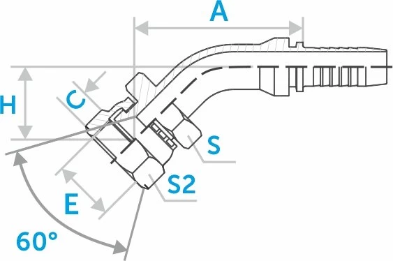 Фитинг JIS 45° (Toyota)  ниппель-конус 60°