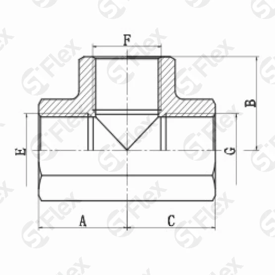 Т-образный, Резьба G (BSPP) внутренняя, ввертной (г-г-г)