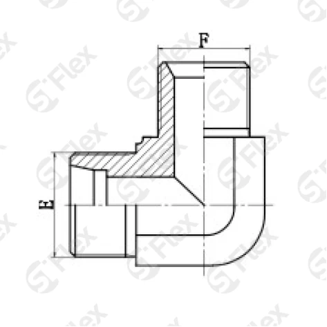 Угловой 90°, DKO-L/S 24°—Соединение BSP 60°, ввертной (ш-ш)