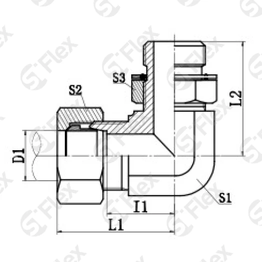 Угловой 90°, DKO-L/S 24°—Резьба М (Metric) регулируемая (ш-ш.к.)
