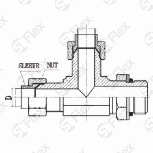 Т-образный, JIC 74°—Резьба UN (UNF), ввертной (ш-ш-ш.к.)