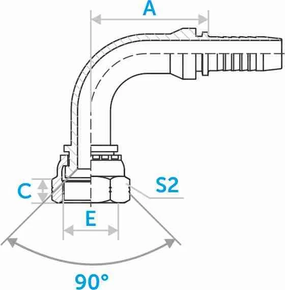 Фитинг SAE 90° ниппель-конус 90°