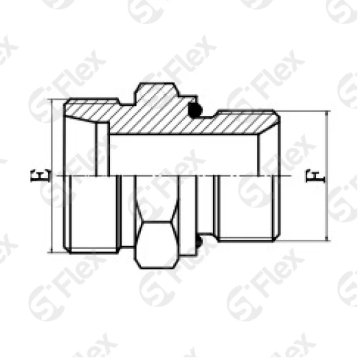 Прямой, DKO-L/S 24°—Резьба М (Metric), ED - уплотнение, ввертной (ш-ш.к.)