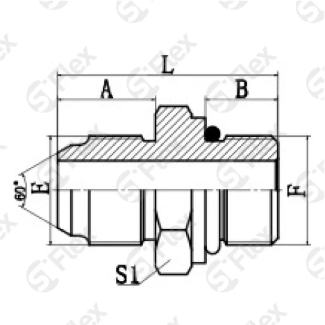 Прямой, JIS 60° Komatsu—Резьба М (Metric), ввертной (ш-ш.к.)