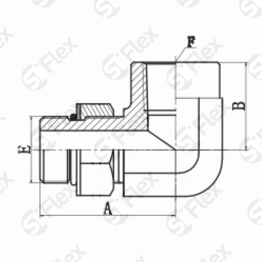 Угловой 90°, NPT—Резьба UN (UNF) регулируемая (г-ш.к.)