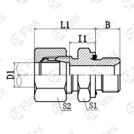 Прямой, DKO-L/S 24°—Резьба G (BSPP), ED - уплотнение, ввертной (ш-ш)