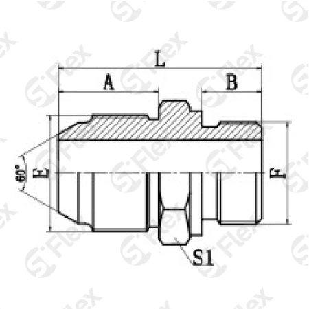 Прямой, JIS 60° Komatsu—Резьба G (BSPP), ввертной (ш-ш)