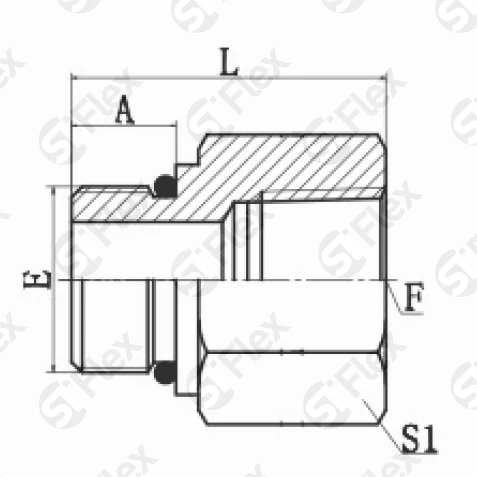 Прямой, NPT—Резьба UN (UNF), проходной (г-ш.к.)