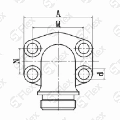 Угловой 90°, Фланец SFL—DKO-L/S 24°, укороченный, проходной (ш-ф)