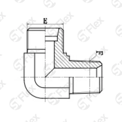 Угловой 90°, DKO-L/S 24°—Резьба Z (NPT), ввертной (ш-ш)