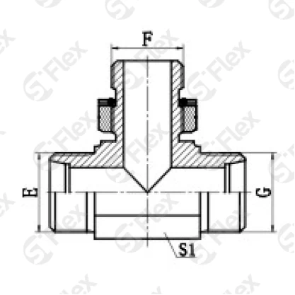 Т-образный, DKO-L/S 24°—Резьба G (BSPP) регулируемая (ш-ш.к.-ш)