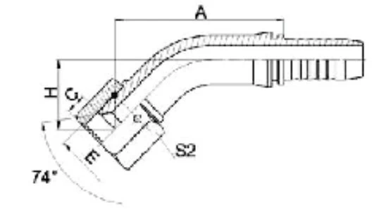 Фитинг JIC 45° ниппель-конус 74°