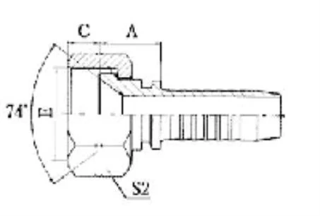 Фитинг JIC 74° Ниппель-конус