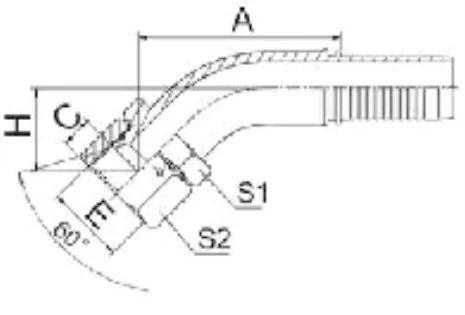 Фитинг JIS 45° (Toyota)  ниппель-конус 60°