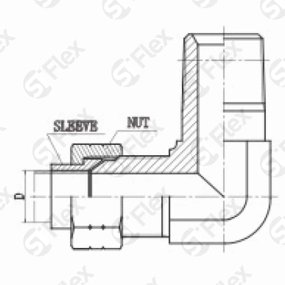 Угловой 90°, JIC 74°—Резьба Z (NPT), удлинённый, ввертной (ш-ш)