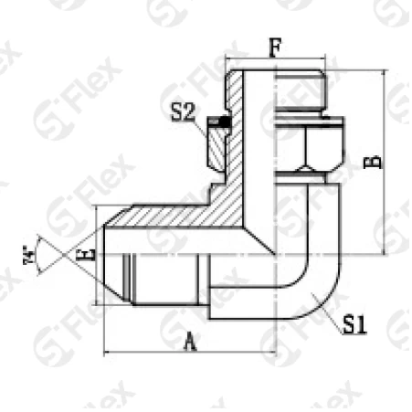 Угловой 90°, DKI 74°—Резьба М (Metric) регулируемая (ш-ш.к.)
