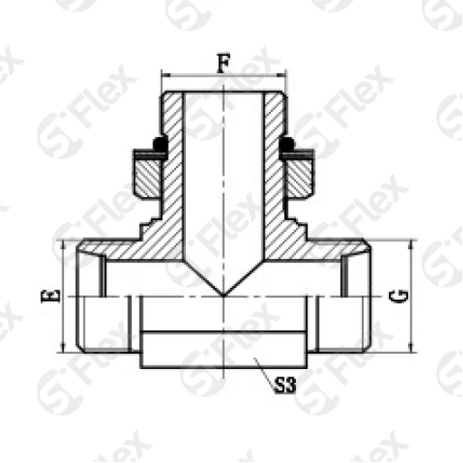 Т-образный, DKO-L/S 24°—Резьба UN (UNF) регулируемая (ш-ш.к-ш)