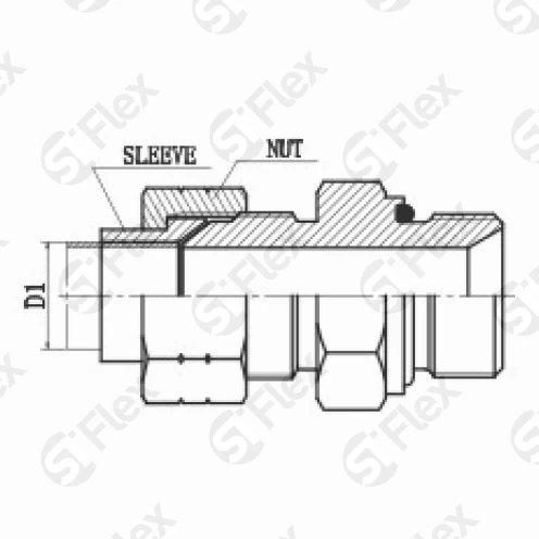 Прямой, JIC 74°—Резьба G (BSPP), ED - уплотнение, ввертной (ш-ш.к.)