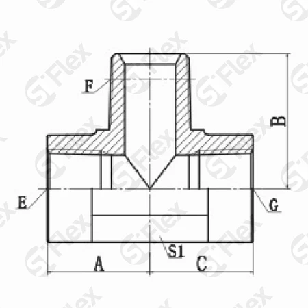 Т-образный, NPT, проходной (г-ш-г)
