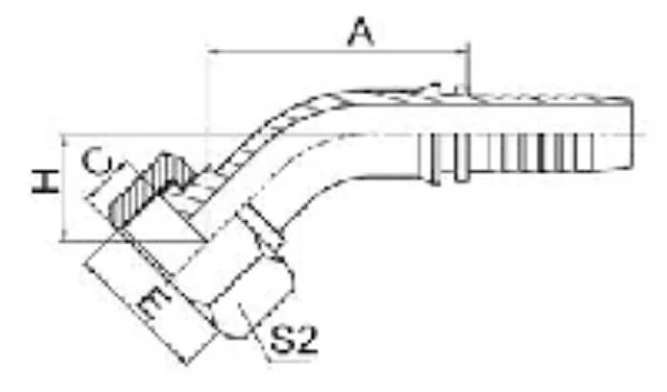 Фитинг-гайка  ORFS Metric 45° с плоским ниппелем