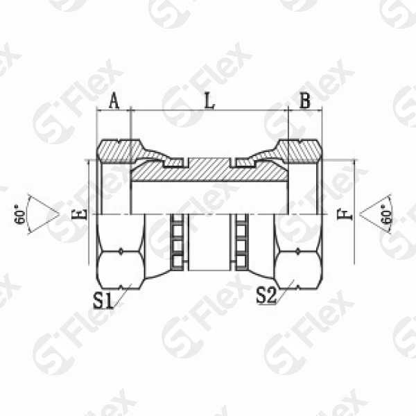 Прямой, BSP 60°, проходной (г-г)