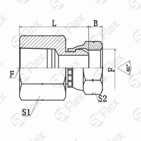 Прямой, BSP 60°—Резьба R (BSPT) внутренняя, проходной (г-г)