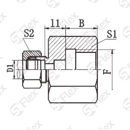 Прямой, DKO-L/S 24°—Резьба G (BSPP), для подключения манометра (ш-г)