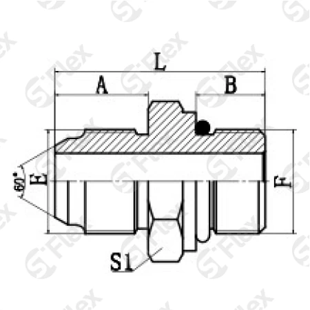 Прямой, JIS 60° Komatsu—Резьба М (Metric), ввертной (ш-ш.к.)