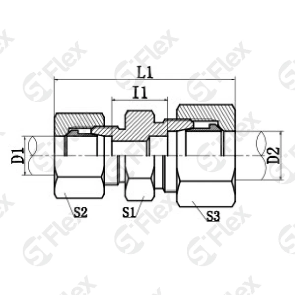 Прямой, редуционный, DKO-L/S 24°, проходной (ш-ш)