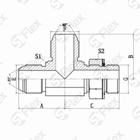 Т-образный, JIS 60° BSP Toyota—Резьба G (BSPP) регулируемая (ш-ш-ш.к.)
