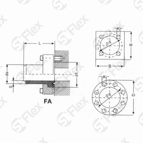 Прямой, Фланец SAE—Соединение приварное, серия 5 (ш-п)