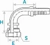 Фитинг ORFS 90° c плоским ниппелем