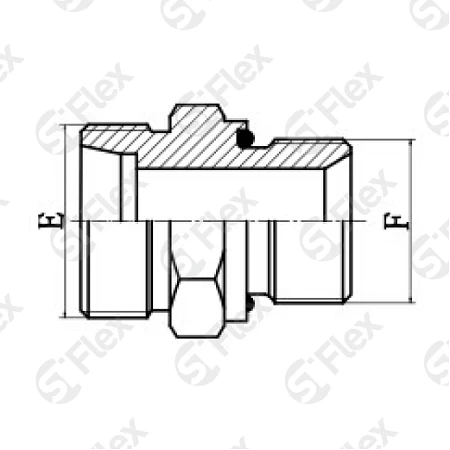 Прямой, DKO-L/S 24°—Резьба М (Metric), ED - уплотнение, ввертной (ш-ш.к.)