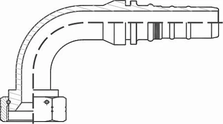 Фитинг JIC 90° ниппель-конус 74° (Interlock)