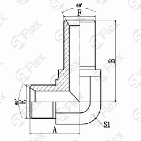 Угловой 90°, BSP 60°, переборочный (ш-шп)
