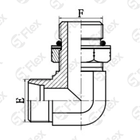 Угловой 90°, DKO-L/S 24°—Резьба UN (UNF) регулируемая (ш-ш.к.)