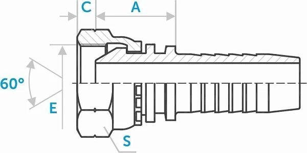 Фитинг BSP ниппель-конус 60°