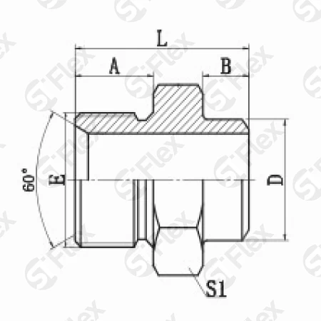 Прямой, BSP 60°—Соединение приварное (ш-п)