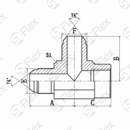 Т-образный, JIC 74°—Резьба Z (NPT), ввертной (ш-ш-г)