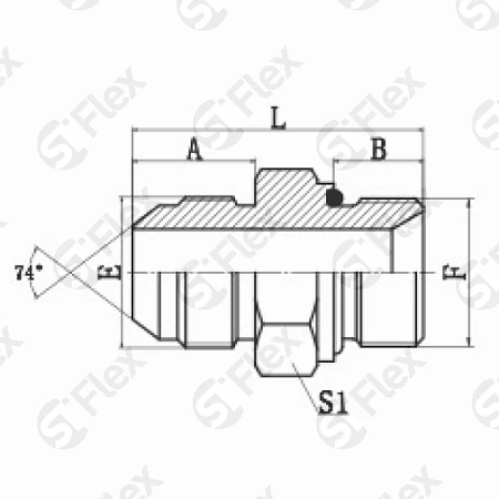 Прямой, JIC 74°—Резьба G (BSPP), ED - уплотнение, ввертной (ш-ш.к.)